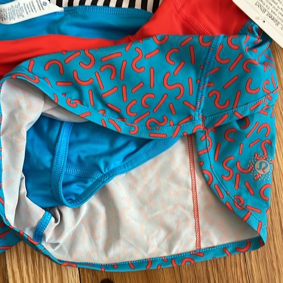 Lululemon Speed Short Run Liner Women 4 Blue Orange Cheeto Squiggle New NWT - Picture 4 of 8